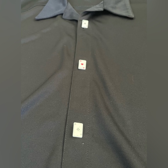 Vtg Morbid Threads Black Men XL Cards Button Down Rockabilly Gambling Vegas - Picture 3 of 5